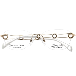 日本Charmant夏蒙眼镜架线钛无框纯钛超轻小脸近视眼镜框女XL2133