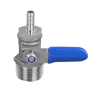 304不锈钢外丝迷你宝塔球阀1/2分3分4分水软管皮接快插小阀门开关