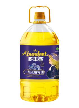 多丰盛一级纯亚麻籽油5L桶装家用
