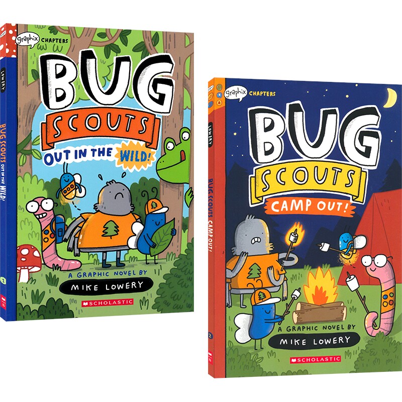 Scholastic Bug Scouts 美国学乐 臭虫侦察兵01-02 儿童读物幽默冒险故事 英语课外阅读漫画 英文原版进口图书