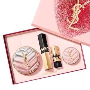 YSL圣罗兰彩妆套装 粉气垫唇釉小金条口红化妆品生日礼物礼盒女