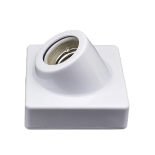 陶瓷明装斜口灯座斜角灯头灯座螺口家用款壁灯灯罩斜灯头墙上灯座