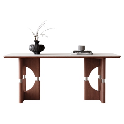 奥古斯特中古风全托实木餐桌