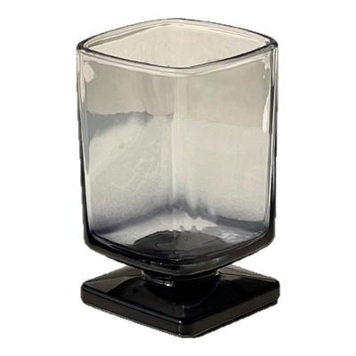 黑色高脚玻璃杯家用高级感