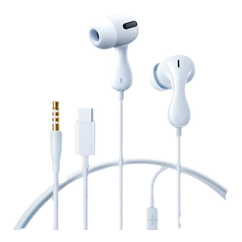 倍思有线耳机type-c接口圆孔入耳式降噪HiFi高音质适用苹果15华为