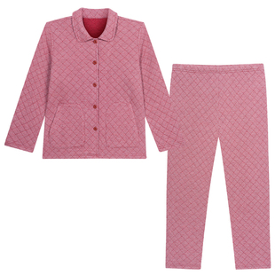 铜牛原液千鸟格暖棉翻领家居女套 2025秋冬新花色长袖保暖VJ127