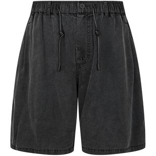 CHINISM丨莱赛尔梭织短裤男夏季水洗做旧直筒五分裤/CXQB25M2110