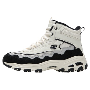 斯凯奇加绒女鞋冬季新款运动鞋高帮熊猫鞋女款休闲鞋保暖加厚棉鞋