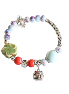 民族风古风配饰景德镇陶瓷手链瓷珠手串串珠手饰中式文艺学生饰品