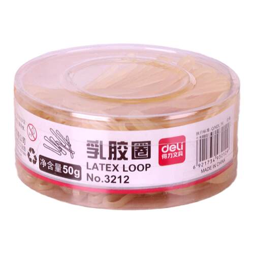 得力橡皮筋 橡胶圈 乳胶圈韧度好不易断100g/盒办公文具批发