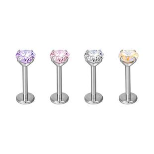 F136医用钛合金耳钉女养耳洞钻石耳环唇钉睡觉免摘耳骨钉高级耳饰