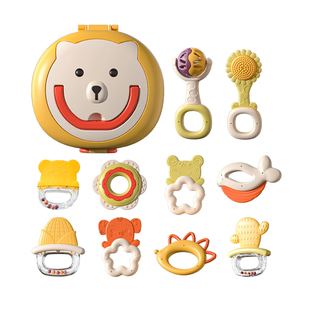婴儿玩具手摇铃0一1岁益智早教抓握牙胶3到6个月新生幼儿宝宝礼盒