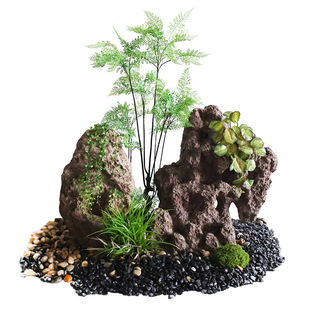 北欧风造景玻璃钢仿真石头庭院装饰品客厅雨林场景搭配装饰摆件