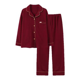 芬腾可安长袖睡衣女款秋冬季纯棉布料100全棉秀雅家居服2026新款