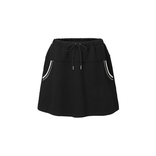 threetimes2025早秋韩系a字松紧腰卫裙半身裙女遮胯运动休闲短裙