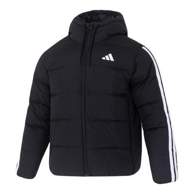阿迪达斯连帽羽绒服男秋冬新款防风休闲外套运动服棉羽夹克KH3987