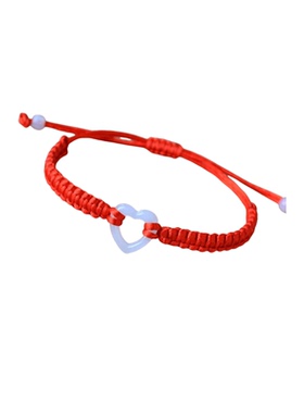 男女通用绳+玻璃民族风爱心手链