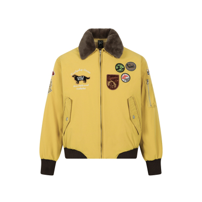 美式复古刺绣徽章可拆卸毛领棉服