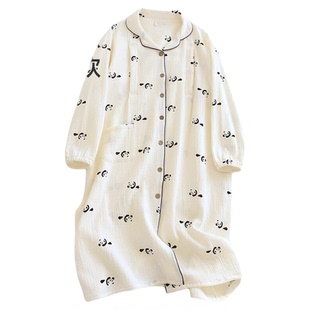 孕妇哺乳睡裙纯棉夏季薄款月子服秋季产后新款小清新连衣裙家居服