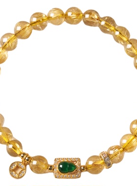 金发晶手串转运珠女款手链