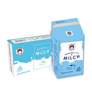 欧德福 奥地利原装进口脱脂纯牛奶200ml*24整箱 营养高钙早餐牛奶