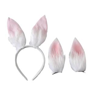 兔耳朵发箍女秋冬毛绒发饰狐狸发夹可爱猫咪兽耳发卡过新年头饰品