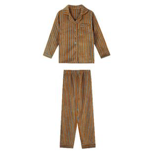 JoyceBra  秋冬珊瑚绒睡衣女2025新款加厚保暖防寒条纹家居服套装