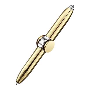 黑科技指尖陀螺笔黑色中性笔速干高科技LED发光金属重力笔黑色0.5按动圆珠笔创意文具学生专用刷题商务多功能