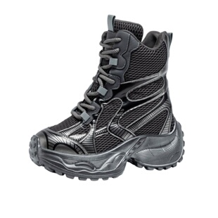 震地王厚底高帮鞋女13cm秋冬新品个性潮欧美松糕运动透气老爹单鞋