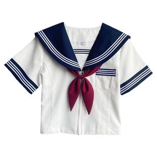 百合物语原创JK制服套装正统收腰清新风日系学院风蓝白中间水手服