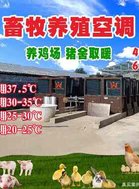 定制空气能热泵机组养鸡鸭鹅猪保育幼崽采暖风冷主机取暖设备