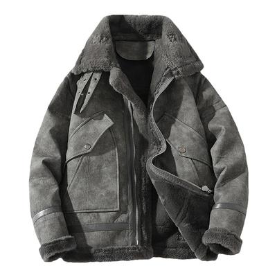 羊羔毛外套男冬装皮毛一体宽松潮