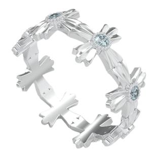 Mouhooland暮后之地新品十字花戒指925银情侣对戒原创小众高级感