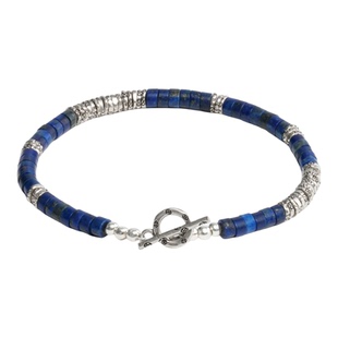 roninmade复古小众青金石手链情侣天堂岛银手串串珠宝石礼物中古