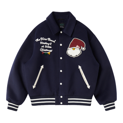 秋冬圣诞老人棒球服加厚外套