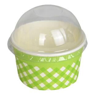 酥皮水果大泡芙包装盒单粒装纸杯蛋糕打包盒子冰淇淋纸碗带盖杯子