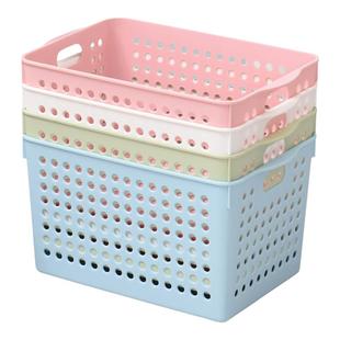 塑料收纳筐浴室收纳盒零食储物整理框篮子长方形洗漱筐置物篮桌面