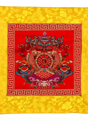藏式布八吉祥金刚杵十相图小桌垫