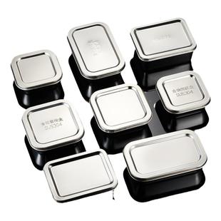 不锈钢304食品级保鲜盒幼儿园学校厨房饭堂餐厅留样品专用盒带盖