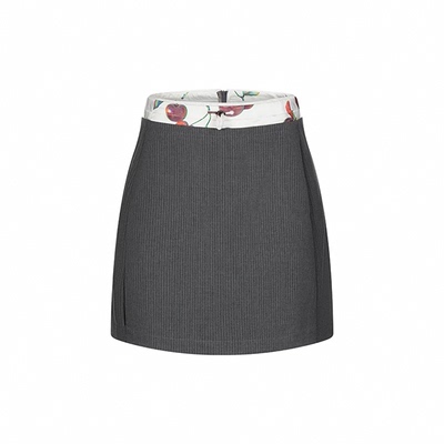 官方授权FAE双腰头条纹西装短裙