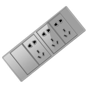 国际电工开关插座面板118型灰色镜面玻璃家用厨房10六九9多孔面板