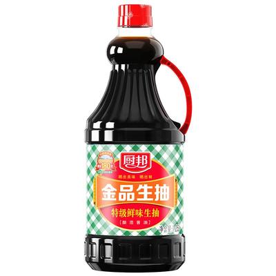 厨邦金品生抽酱油1.25L瓶装特级酿造酱油炒菜凉拌调料家用调味品