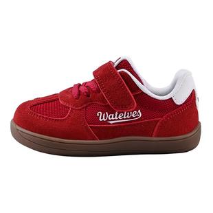 WATELVES小气泡赤足鞋儿童春季德训鞋女童宽楦童鞋男童鞋红色鞋子