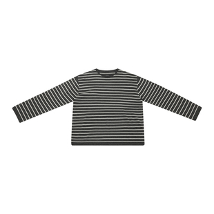 THESOONG/桑蚕丝羊毛斯托尔机织50支双股纱条纹毛衣打底衫女8332