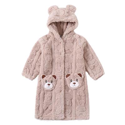 秋米祺提花小熊加厚睡袍不掉毛