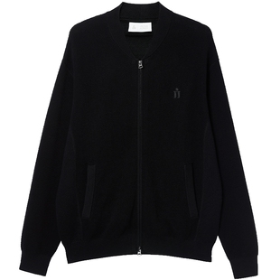 杰克琼斯男装春季毛衣针织衫宽松立领拉链开衫口袋纯色百搭款上衣