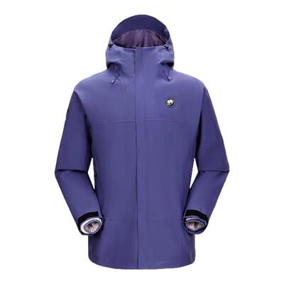 熊猫骆驼蓝色三合一冲锋衣女