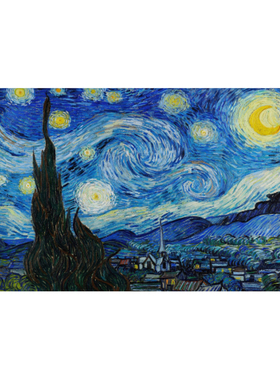梵高经典名画复刻星月夜向日葵海报客厅装饰画沙发背景墙贴挂画芯