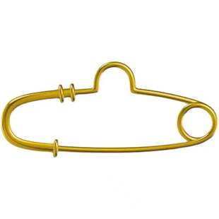 18K金胸针别针多功能配饰黄金玫瑰金白金足金回形针DIY胸花配件