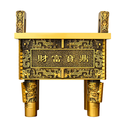 纯黄铜双龙财富宝鼎司母戊鼎四足